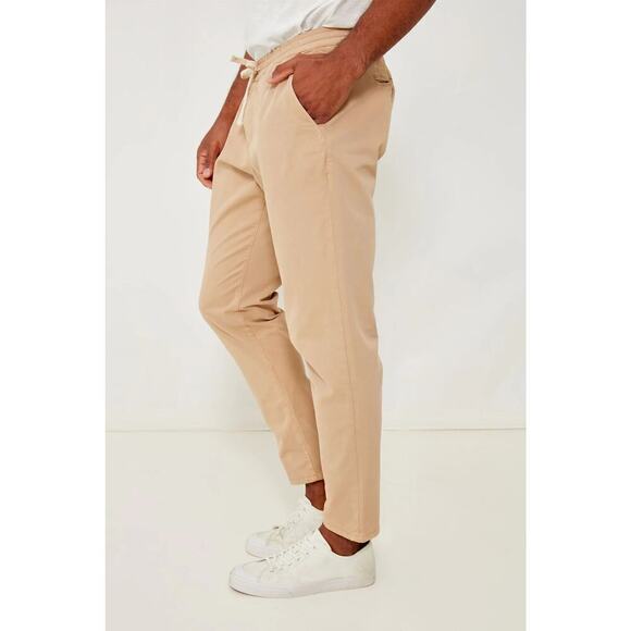 Marine Layer Saturday Athletic Fit Drawstring Waist Pants Faded Khaki Tan XXL - Picture 2 of 16